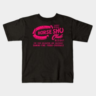 Retro Vintage Horseshu Club Hotel and Casino Jackpot distressed Kids T-Shirt